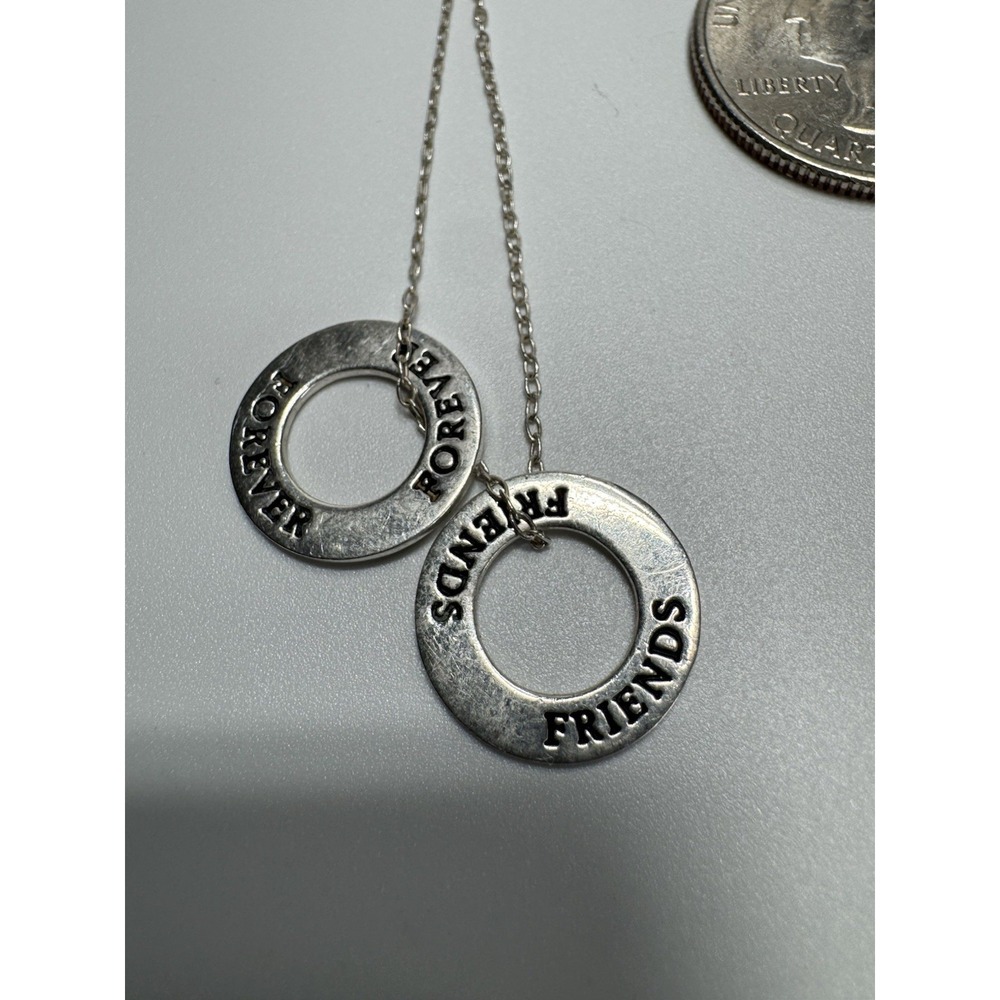 925 Silver Italy "Friends Forever" Pendant on Silver Chain